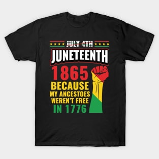 Juneteenth June 1865 Black History Afro T-Shirt